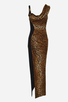 Gown In Leopard On Responsible Viscose Liquid Jersey