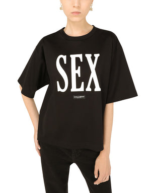 JERSEY T-SHIRT WITH “SEX” PRINT