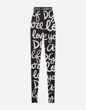 JERSEY LEGGINGS WITH DG LOVE YOURSELF PRINT