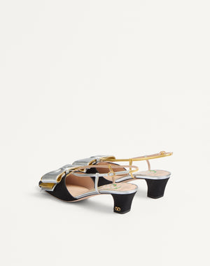 Décolleté Slingback Bowow In Tessuto Moirè 45Mm