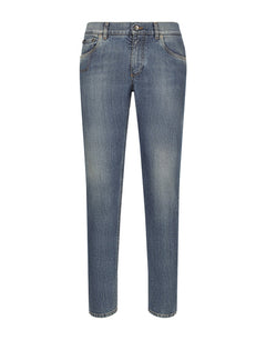 SLIM-FIT STRETCH BLUE DENIM JEANS