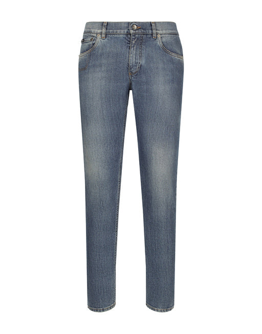 SLIM-FIT STRETCH BLUE DENIM JEANS