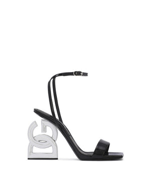 PATENT LEATHER SANDALS WITH 3.5 HEEL