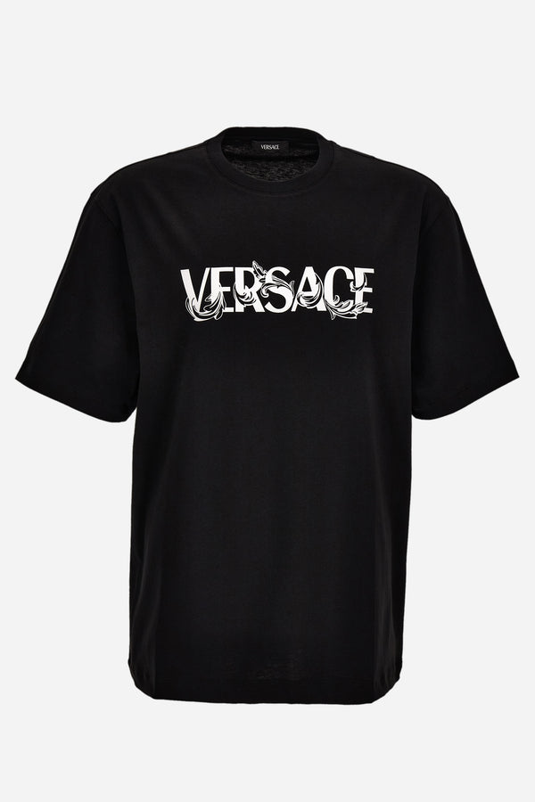 T-Shirt In Jersey Fabric-Versace Print