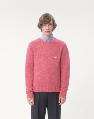 Maglione Girocollo In Lana Con Ricamo Vlogo
