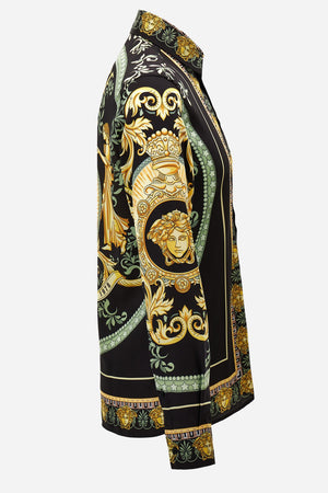Informal Shirt In Twill Poly Print Statues Crest Fabric