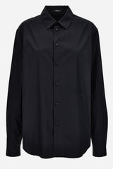 Informal Shirt In Plain Poplin Fabric-Printed Inserts
