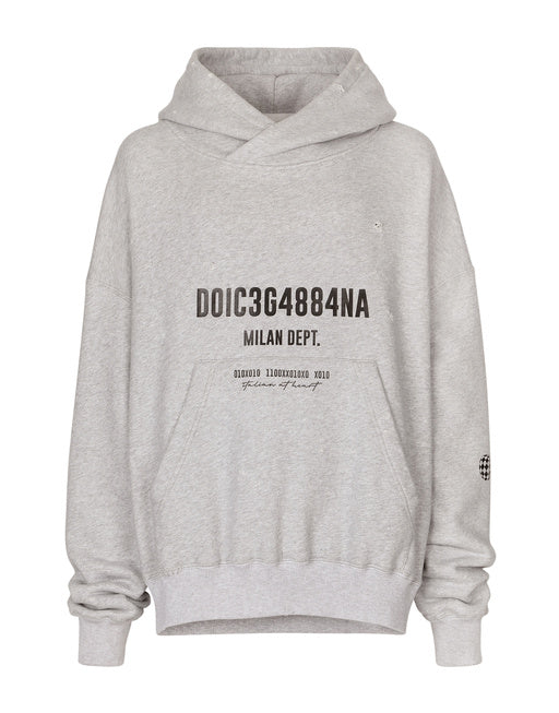 JERSEY HOODIE WITH LOGO PRINT