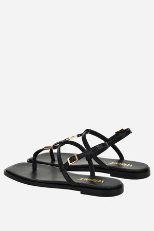 Medusa Lock Sandal  In Shiny Calf Leather-Metal Hardware
