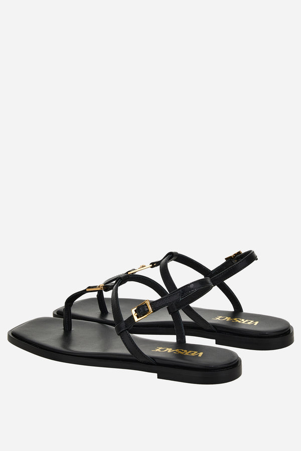 Medusa Lock Sandal  In Shiny Calf Leather-Metal Hardware