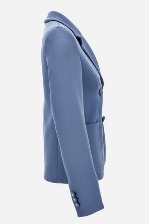 Informal Jacket In Responsible  Wool Grain De Poudre Natural Stretch Bonded Scuba