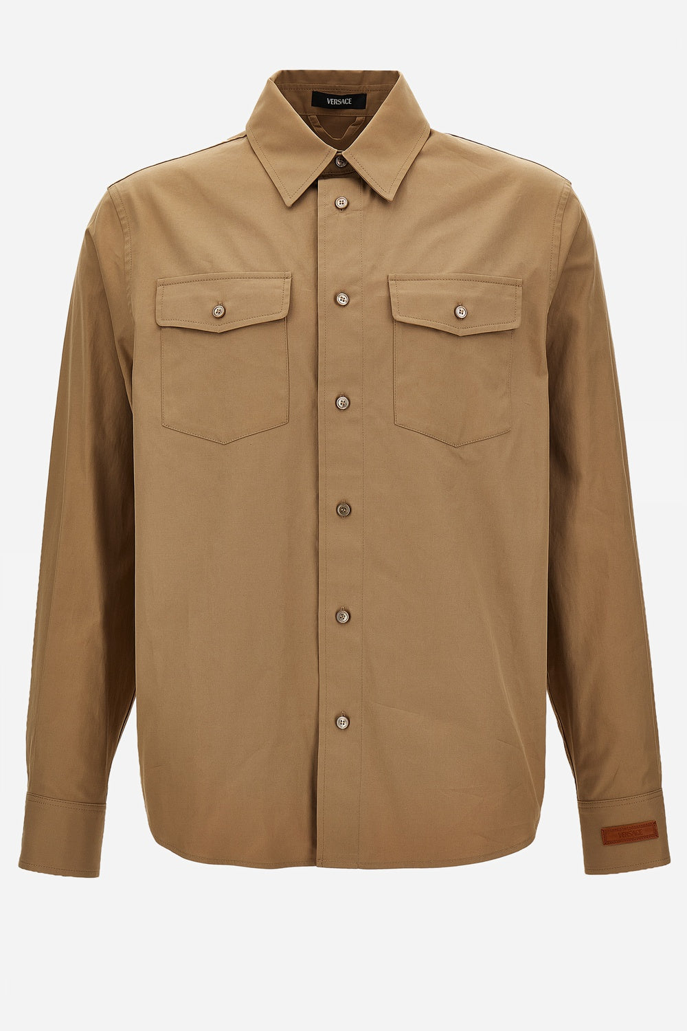 Informal Shirt In Cotton Twill Gabardine Wr+Versace Patch