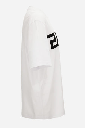 T-Shirt In Cotton Jersey-Greca Print