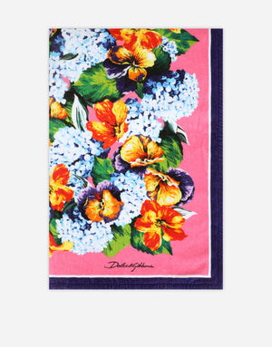 FLORAL-PRINT TERRYCLOTH BEACH TOWEL