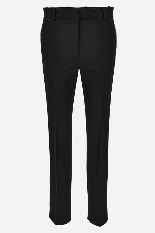 Evening Pant In Responsible Wool Grain De Poudre Natural Stretch