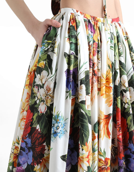 MIDI SKIRT WITH FLOWER BOUQUET PRINT