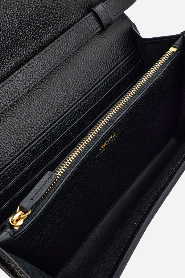 La Medusa Wallet On Strap In Grainy Calf Leather