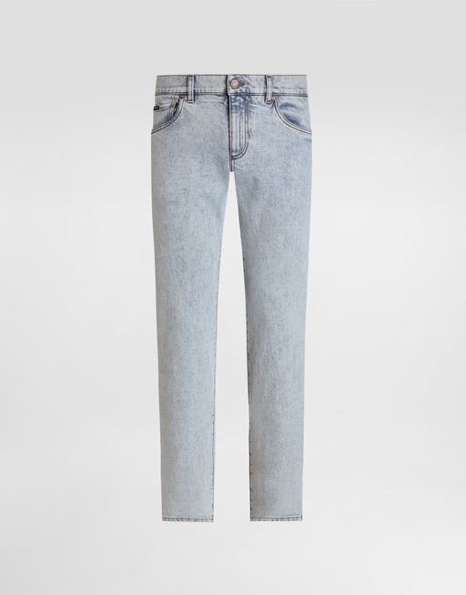 SLIM-FIT STRETCH COTTON JEANS WITH TAG