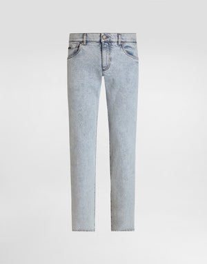 SLIM-FIT STRETCH COTTON JEANS WITH TAG