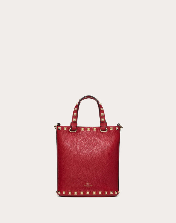 Pouch Con Tracolla Rockstud In Vitello Granato