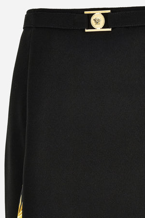 Skirt In Enver Satin-Twill Poly Details Baroque Palm Allover  Print