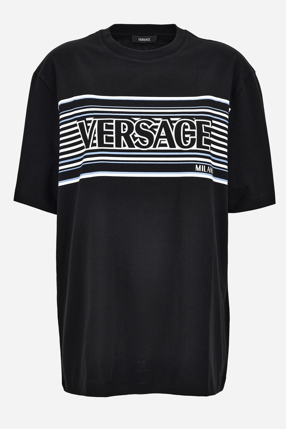 T-Shirt In Jersey Fabric-Stripe Versace Print