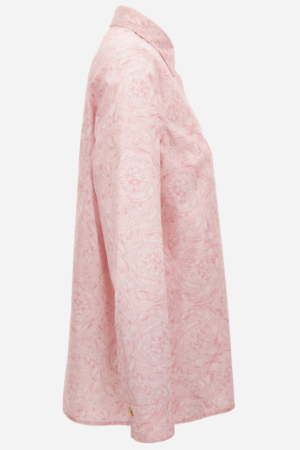 Formal Shirt In Cotton Poplin With Allover Baroque Print