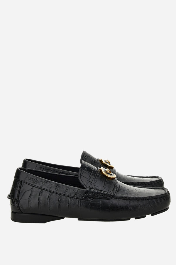 Icon M Shoes In Embossed Croc Calf Leather