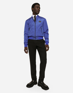 NYLON JACKET WITH LOGO PLATE
