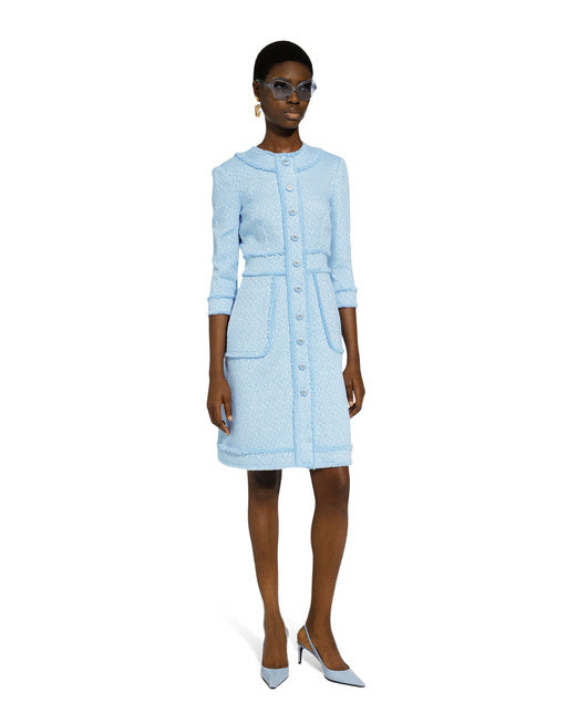 RASCHEL TWEED A-LINE SHIRT DRESS