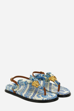 La Medusa Sandal T.10 In Fabric+Calf Leather