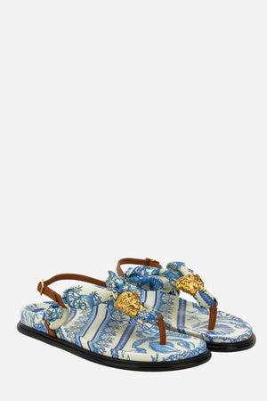La Medusa Sandal T.10 In Fabric+Calf Leather