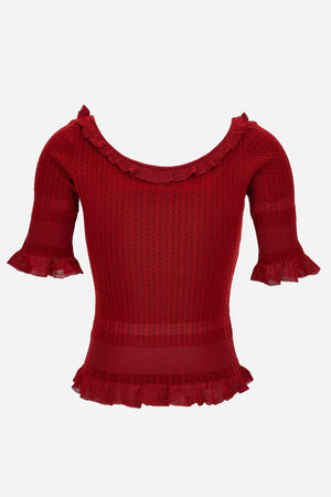 Knit Sweater In Micro Cable Wool Blend
