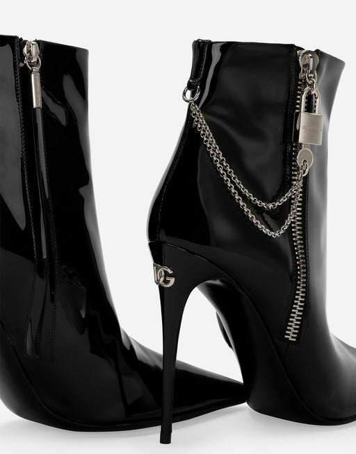 PATENT LEATHER ANKLE BOOTS