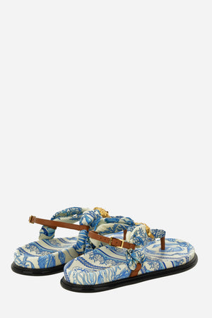 La Medusa Sandal T.10 In Fabric+Calf Leather