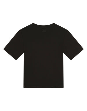 JERSEY T-SHIRT WITH ROSEBUD PATCH