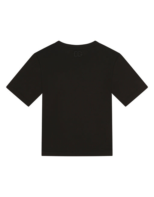 JERSEY T-SHIRT WITH ROSEBUD PATCH