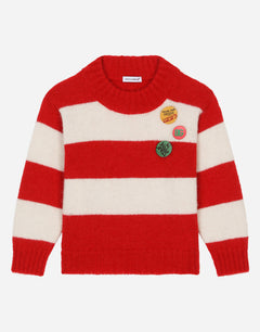 STRIPED ALPACA ROUND-NECK SWEATER