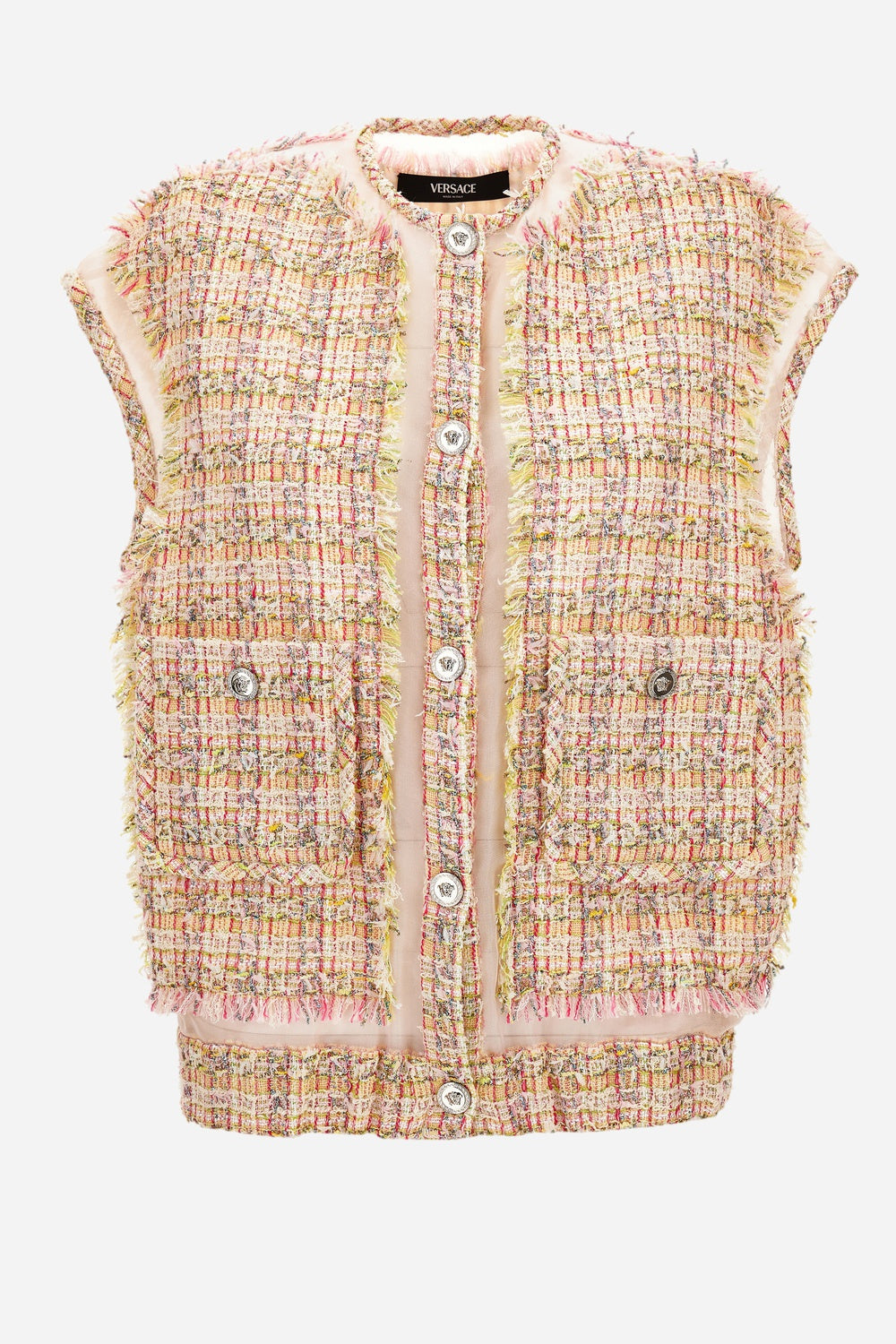Informal Jacket In Cotton Mix Fancy Tweed