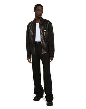 LEATHER AND FABRIC JACKET