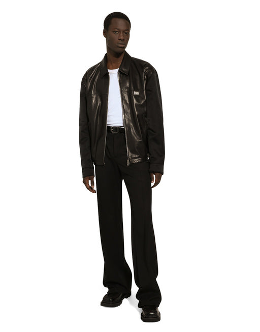 LEATHER AND FABRIC JACKET