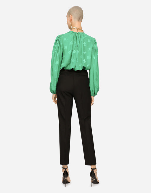 SILK BLOUSE WITH ALL-OVER DG LOGO