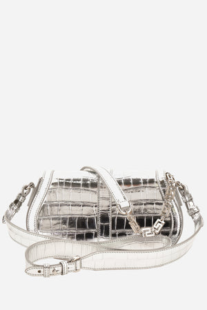 Greca Goddess Medium Shoulder In Embossed Croc Laminated Calf Leather