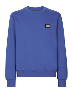 JERSEY SWEATSHIRT WITH LOGO PLAQUE