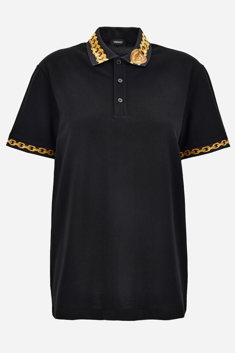 Polo In Piquet Fabric-Chain Print