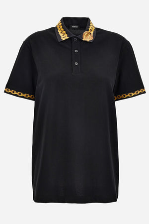 Polo In Piquet Fabric-Chain Print