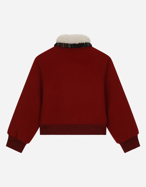 WOOL-BLEND JACKET WITH DG LOGO AND FLORAL DETAILING