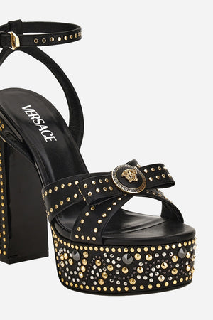 Gianni Ribbon Sandals In Calf Leather
