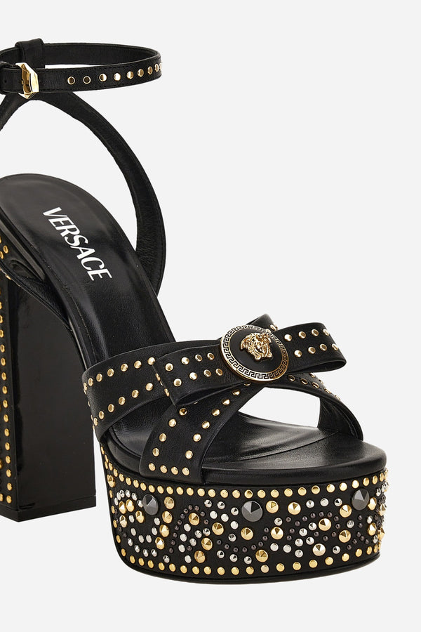 Gianni Ribbon Sandals In Calf Leather