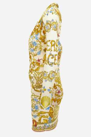 Cocktail Dress In Underwater Barocco Foulard On Responsible Viscose Liquid Jersey